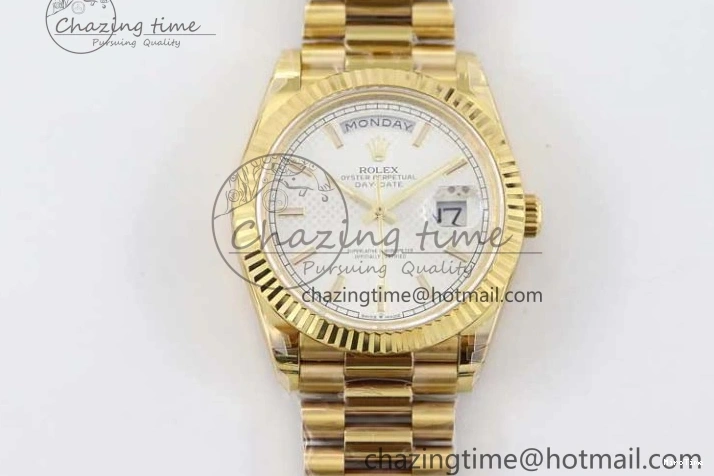 MiroTime 0121 Day Date 40mm YG 904L Steel TWF 1:1 Best Edition White Dial on YG Bracelet A FreshLook 2368